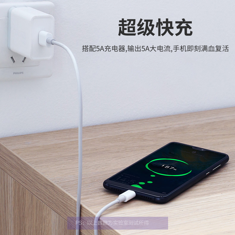 A036 Type-c 5A white super fast charging data cable2